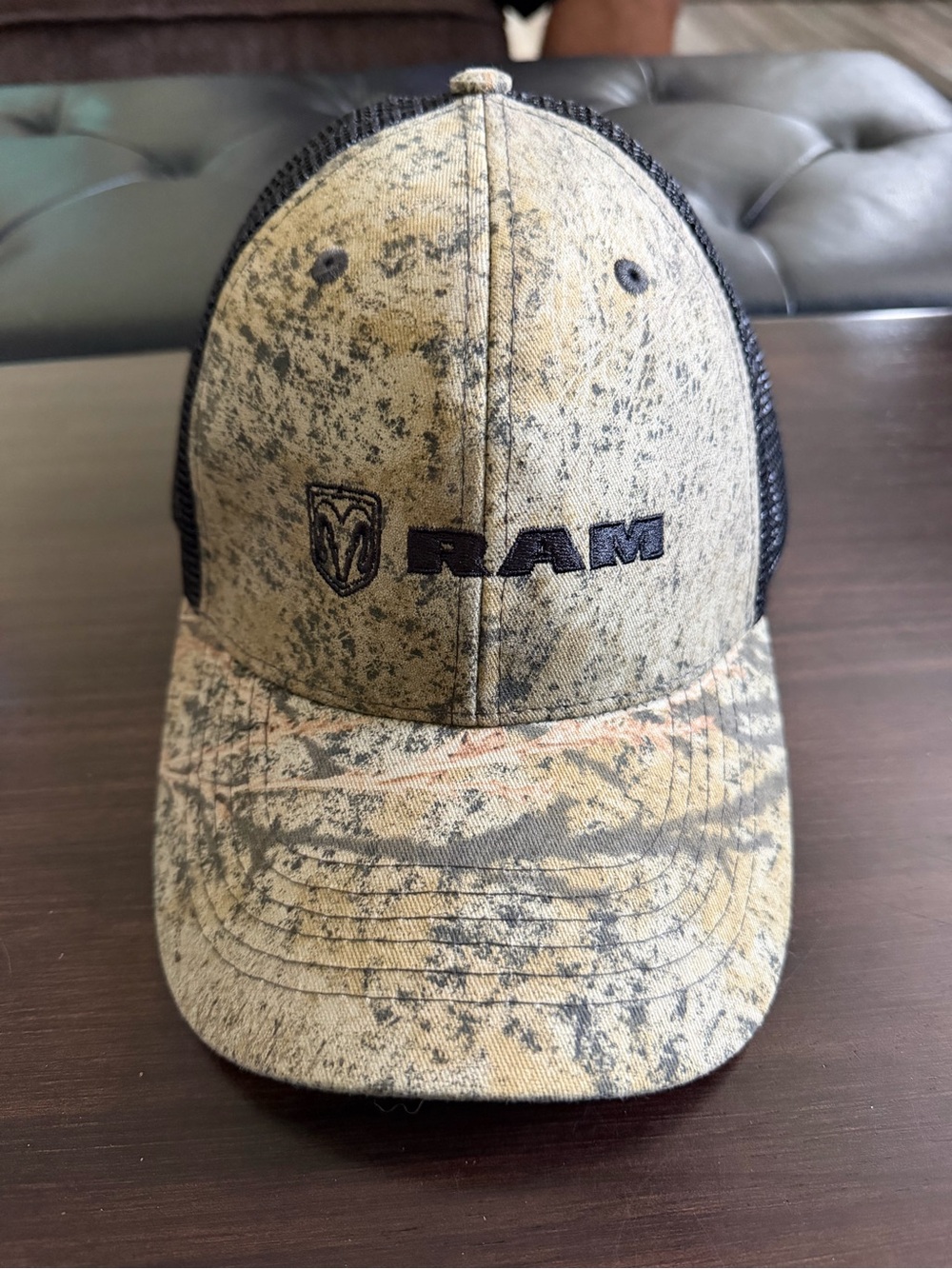 RAM Men's Camo Trucker Hat – Beige/Black #Dodge #Truck #Trucker